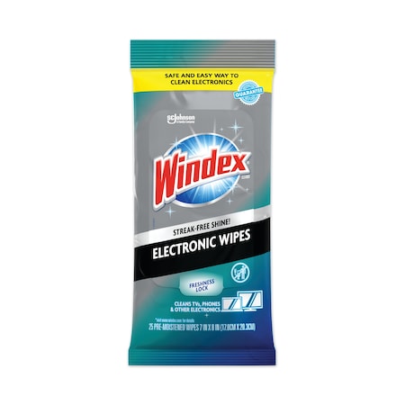 Windex Electronics Cleaner, 25 Wipes 319248EA